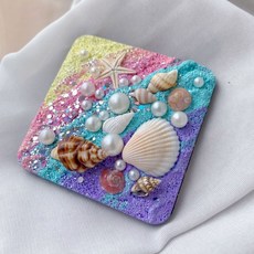 貝殼手工冰箱磁鐵/黑板磁鐵 - 海邊紀念品 (方6), 款式五