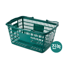 쇼핑바구니 마트바구니 플라스틱 장바구니, L (진녹), 2개