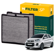 하이필터 기아 자동차 모닝 활성탄 에어컨필터, 2개, 더 뉴 모닝 (TA) 2015~17년 HI-Q017