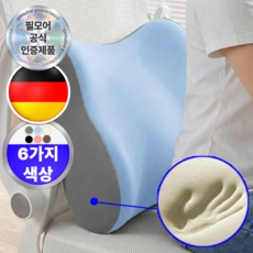 에어릴리 프리미엄 편안한 바른자세 사무실 등받이 허리 쿠션, 스카이블루