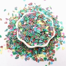 GEEKI 셀프 네일 아트 재료 장식 매니큐어 페디큐어 DIY Boxi 슬라임 스타 플라워 하트 캔디 과일 슬라이스 멀티 시리즈 폴리머 클레이 스프링클 수제 액세서리 10g, [23] leaf