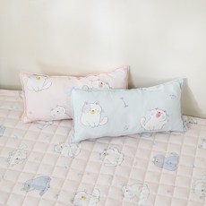 뚱냥 천연소재 자연주의 모달 100% 유아베개 솜포함, 블루