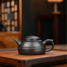 宜興紫砂壺 純手工牛蓋壺 烏泥工藝, 1個