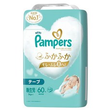 Pampers 幫寶適 新生兒用 一級幫 肌膚呵護 黏貼型 出生後-5kg S 尺寸 黏貼型 60片裝, 1個