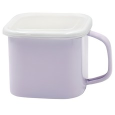 石灰橄欖感應手柄搪瓷方形罐容器罐紫色 1.45L, 13.7cm, 1個