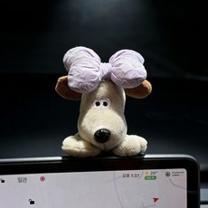 소르베어 테슬라모니터인형 메인보드 호환 차량용, 1개, 파일럿-퍼플리본강아지