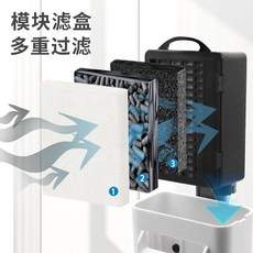 一心 水族 新款低水位過濾器 烏龜 爬蟲 整理箱, 1個, 加強版過濾盒