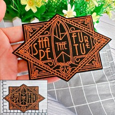 皮卡布 刺繡布貼 SHAPE THE FUTURE 徽章, 1個, Shape the futrue,熱熔膠款