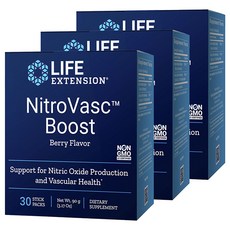 LIFE EXTENSION Nitro Vasc精胺酸矽酸鹽粉隨身包 莓果風味, 3個, 90克