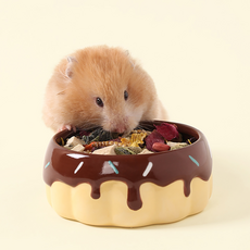타핏 햄스터그릇 도넛그릇, 초코 도넛 그릇, 1개