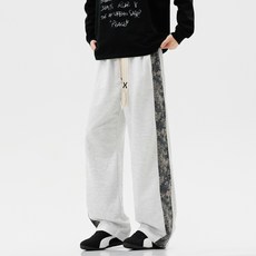 花紋寬鬆運動休閒褲 學生高街直筒籃球褲 2026冬季新款