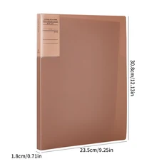 1 팩 빈티지 색상 두꺼운 데이터 북 사무실 금융 계약 송장 보관 폴더 데스크탑 보관 문서 상자, 04 1pcs-brown-30pages