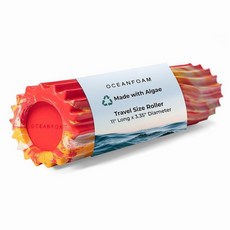 Oceanfoam Ripple 여행용 폼 롤러 27.9 x 8.5cm11 3.35인치 물리 치료 딥 티슈 마사지 허리 통증 고밀도 인체 공학적 웨이브 질감 요가 필라, 레드, 골드 및 천연 마블 467216