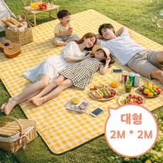 OFFHOLIC 큰사이즈 방수되는 휴대용 피크닉 휴대가 편한 돗자리, 옐로우