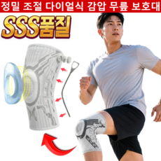 독일 정밀 조절 다이얼식 감압 무릎 보호대 안 흘러내리는 3D 투명핏 무중력 스프링 보호대 의료용 무릎 보호대, 화이트(오른쪽)*[1건]