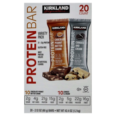 커클랜드 시그니춰 프로틴 바 초콜릿 피넛 버터 청크 + 쿠키 앤 크림, 1세트