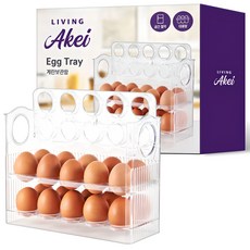 AKei. 生活雞蛋收納盒 3層, 透明, 1個