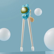 兒童筷子虎口訓練筷2歲3歲到6歲寶寶專用學習練習筷幼兒學吃餐具, 1個, 天空藍:1個
