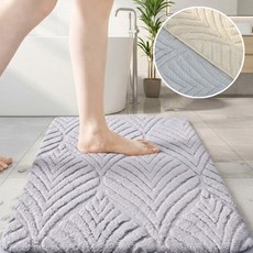 욕실 발매트 프리미엄 두툼한 극세사 고흡수 미끄럼방지, 그레이, 1개