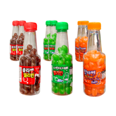 젤리빈 60g 콜라병 + 사이다병 + 판타병 / 세트 탄산음료 맛 젤리 빈 구미 간식, 3세트, 180g