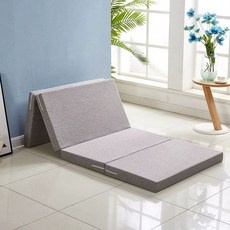 1인용 접이식 매트리스 간이 자취방 1인 휴게실, 연회색, 90cmx200cmx5cm, 1개