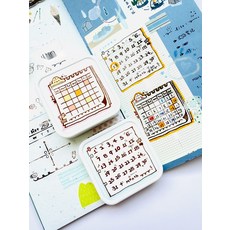 직장인 사무용 결재도장 만년도장 자동스탬프 세트, 2. 캘린더 데일리체크 DIY