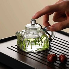 미니 유리 다관 차망 주전자 내열유리 홍차 차 우리는 소형 티포트 티팟, 1개, 티포트 소형 140mL+컵 50mL 2개