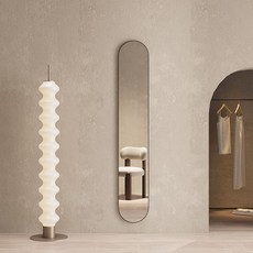 좁은공간 원형 타원형 긴거울 벽걸이 전신거울 거울 슬림 대형 스탠드 인테리어 전신 아치형, 1. 아니요, 120x25 블랙 프레임 HD 방폭