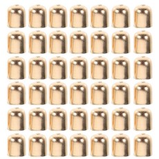 EXCEART 100피스 골드 크림프 엔드 캡 태슬 엔드 주얼리 파인딩 귀걸이 액세서리 DIY 공예 키체인 및 귀걸이용, 1.3X0.8X0.8CM, 골든