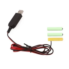호환 용품 배터리 제거기 USB 전원 공급 케이블 AAA 더미 교체 1-4 개 1.5V 3V 6V LR03, 02 4.5V, 01 100CM, 1개