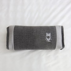 아르떼베딩 부엉이 풍수 자수 경추 목 메밀베개, 1개, 부엉이 사각 메밀베개(차콜)