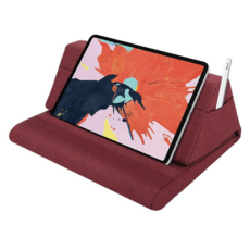 NUBASE 아이패드 m4 태블릿 노트북 아이폰 거치대 접이식 침대 필기 쿠션 베개, 04. 레드와인, 접이식 베개 거치대