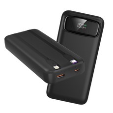 아우스힐 PD 22.5W QC3.0 일체형 미니 대용량 고속충전 보조배터리 20000mAh, 블랙, HC-30