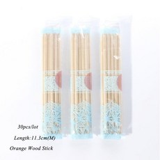 3가지 크기 나무 큐티클 푸셔 네일 오렌지 우드 스틱 젤 폴리시 리무버 케어 클린 매니큐어 도구 FB709, 08 30