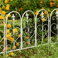 [데코봉봉] 빈티지 양철 울타리 3P(화이트) 화단꾸미기 텃밭조경 정원 펜스 유럽풍 가드닝 장식