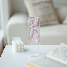 Haru Gonggan 透明玻璃裝飾花瓶, 粉色
