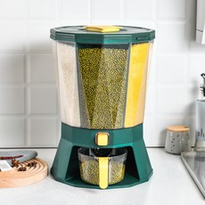 운택지구 쌀통 [대용량] 잡곡통 10kg 쌀벌레 방지 쌀녹두 밀폐저장, 녹색, 1개