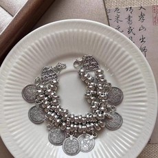 復古合金串珠流蘇手鍊，個性民族風設計