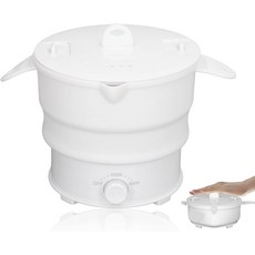 접이식 전기 요리 냄비 1.2리터 여행 냄비와 스테인리스 스틸 바닥 가정용 캠핑 기숙사 다기능 라면 조리기