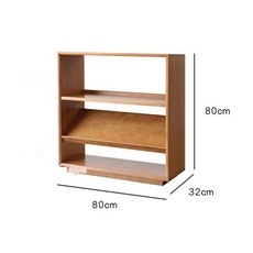 北歐書架 實木落地矮書櫃 客廳小戶型置物架 日式組合收納展示雜誌架, 80*32*80(松木)