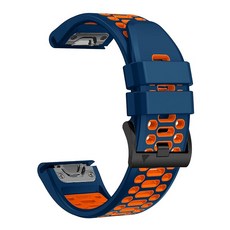 Garmin Fenix 7 7X Pro 6 6X 5 5X Plus 3HR 3 2 시계대 스포츠 통기 투톤 실리콘 손목밴드 가민 Quick Fit 26mm 22mm 스트랩, 11