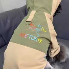 【格森】新款狗狗衝鋒衣拼接外套 - 時尚潮牌泰迪博美雪納瑞柯基適用, 咖色小鳥,S, 1個