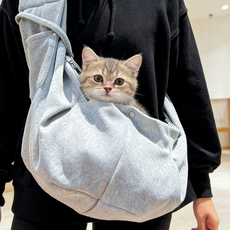 ORZQU 외출 애견 휴대용 강아지 이동가방 안전한 강아지 가방 이동가방, 그레이, 1개