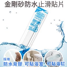 Echain Tech 金鋼砂防水止滑貼片 - 全透明 5x20cm (6片/包) 浴室防滑貼片, 1個, 全透明長條2.5X15cm(12片/包)