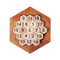 벌집 스도쿠 원목 숫자 놀이판 나무 육각 두뇌향상 숫자교구 교구 보드게임 B813, 없음