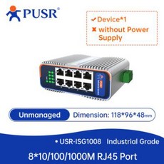 USR ISG ISF 시리즈 포트 100 1000M 비관리형 기가비트 산업용 이더넷 스위치, ISG 1008