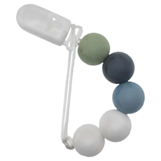 台灣現貨 食品級矽膠奶嘴鍊 防掉鍊 奶嘴夾 寶寶安撫奶嘴鏈, 藍灰, 1個