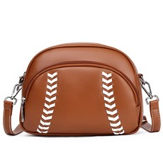 봉백 야구 직관 가방 크로스백 데일리 가죽, 브라운, 1개