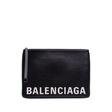 발렌시아가 중고 2016 빌리 로고 레더 클러치