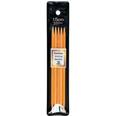 【YUBU】Tulip 日本廣島 竹製 5本針 短棒針 15cm, 1個